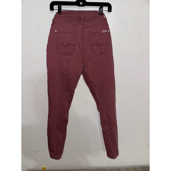 7 For All Mankind Rust Highrise Skinny Jeans Size 28 - Picture 2 of 4